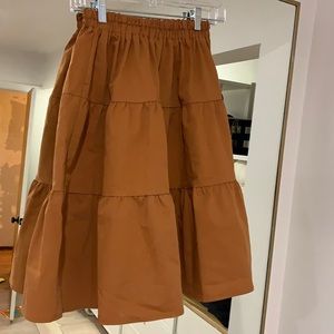 Tiered pumpkin colored skirt